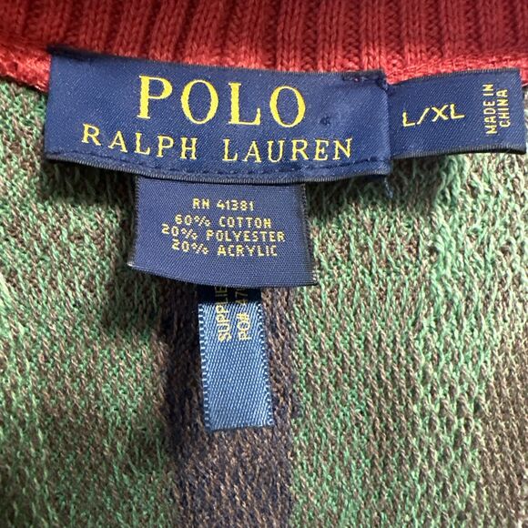 Polo Ralph Lauren Southwestern Aztec Open Cardigan Sweater Shawl Womens L/XL - Picture 4 of 8